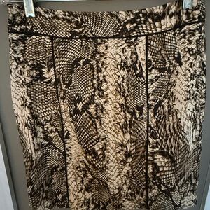 Cache Snake-Print A-Line Skirt - Black & Cream